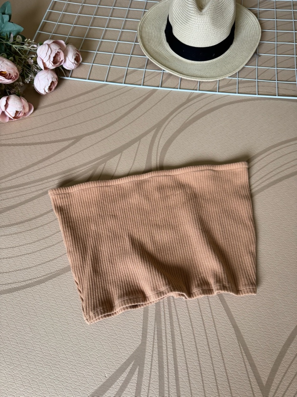 Urban Outfitters Ribbed Tube Top in Warm Peach